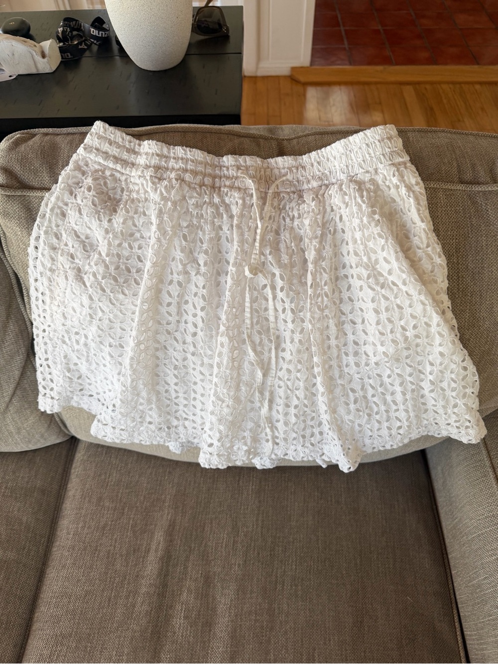 MADEWELL White Eyelet Drawstring Skirt